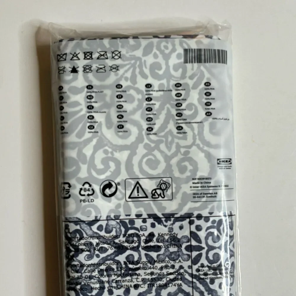 New IKEA Angsklocka White Blue Shower Curtain 71”x71” 804.967.56